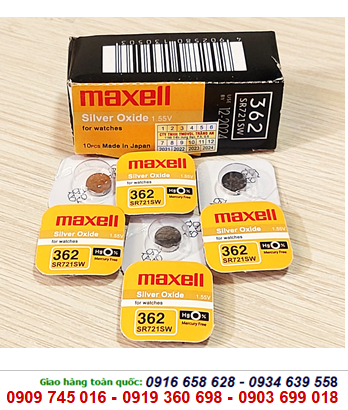 Maxell SR721SW-Pin 362, Pin Maxell SR721SW silver oxide 1.55v (Loại vỉ 1viên)
